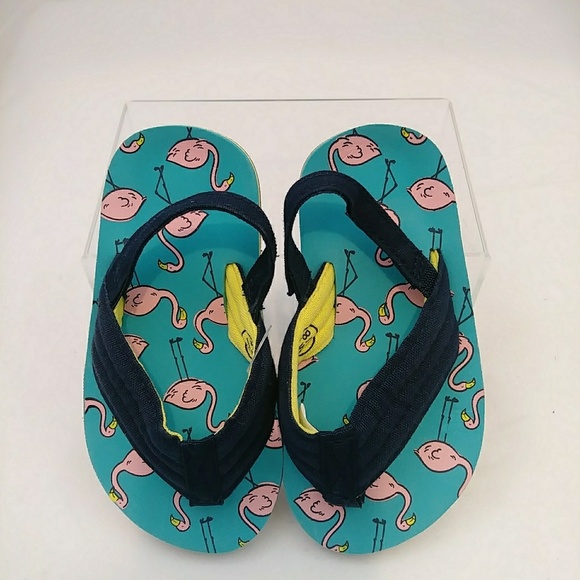 girls flamingo flip flops